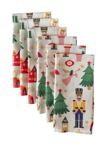 set de 6 servilletas navidad fiesta navidad 6SN-FIESTANAV