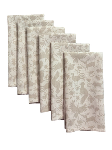 set de 6 servilletas mexicano terracota 6S-MEXBEIGE
