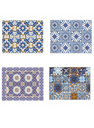 MRECT-MOSMEX: Mantel individual tela Mosaico mexicano (set de 4)