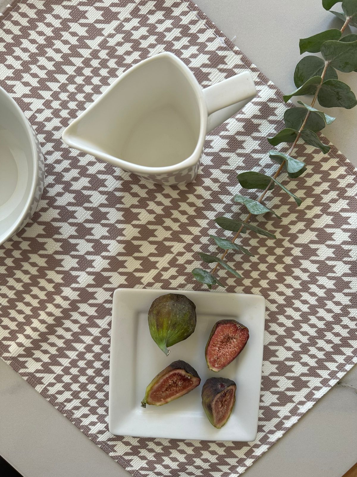 MRECT-DISBEIGE: Mantel individual tela diseño beige (set de 4)