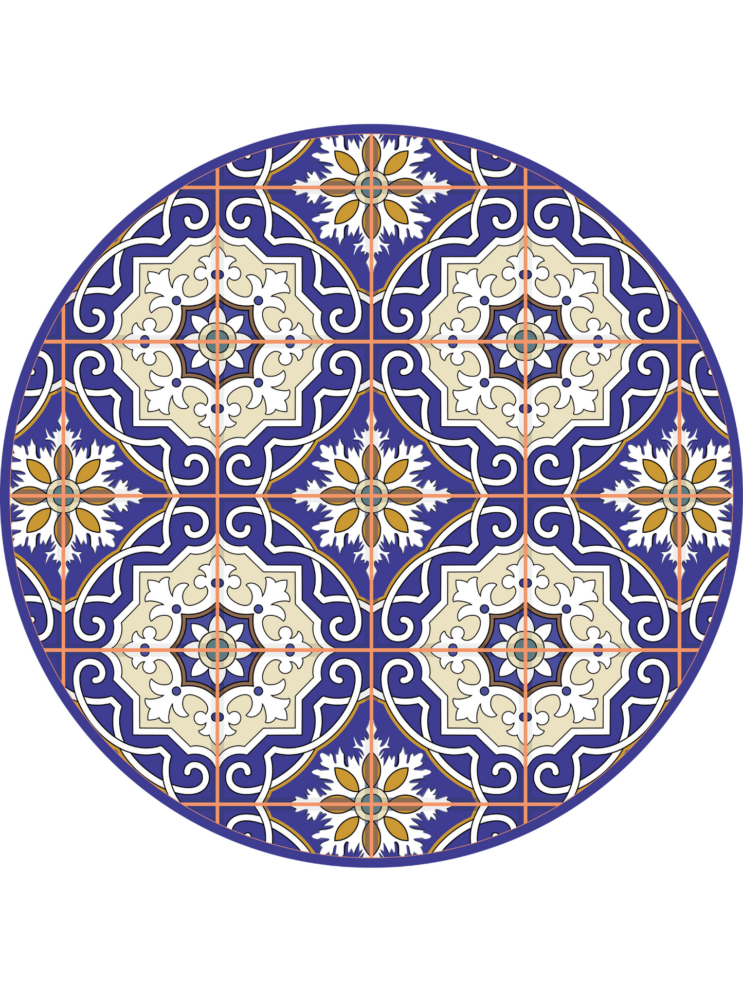 MR-MOSMEX: Mantel individual redondo PVC Mosaicos (set de 4)