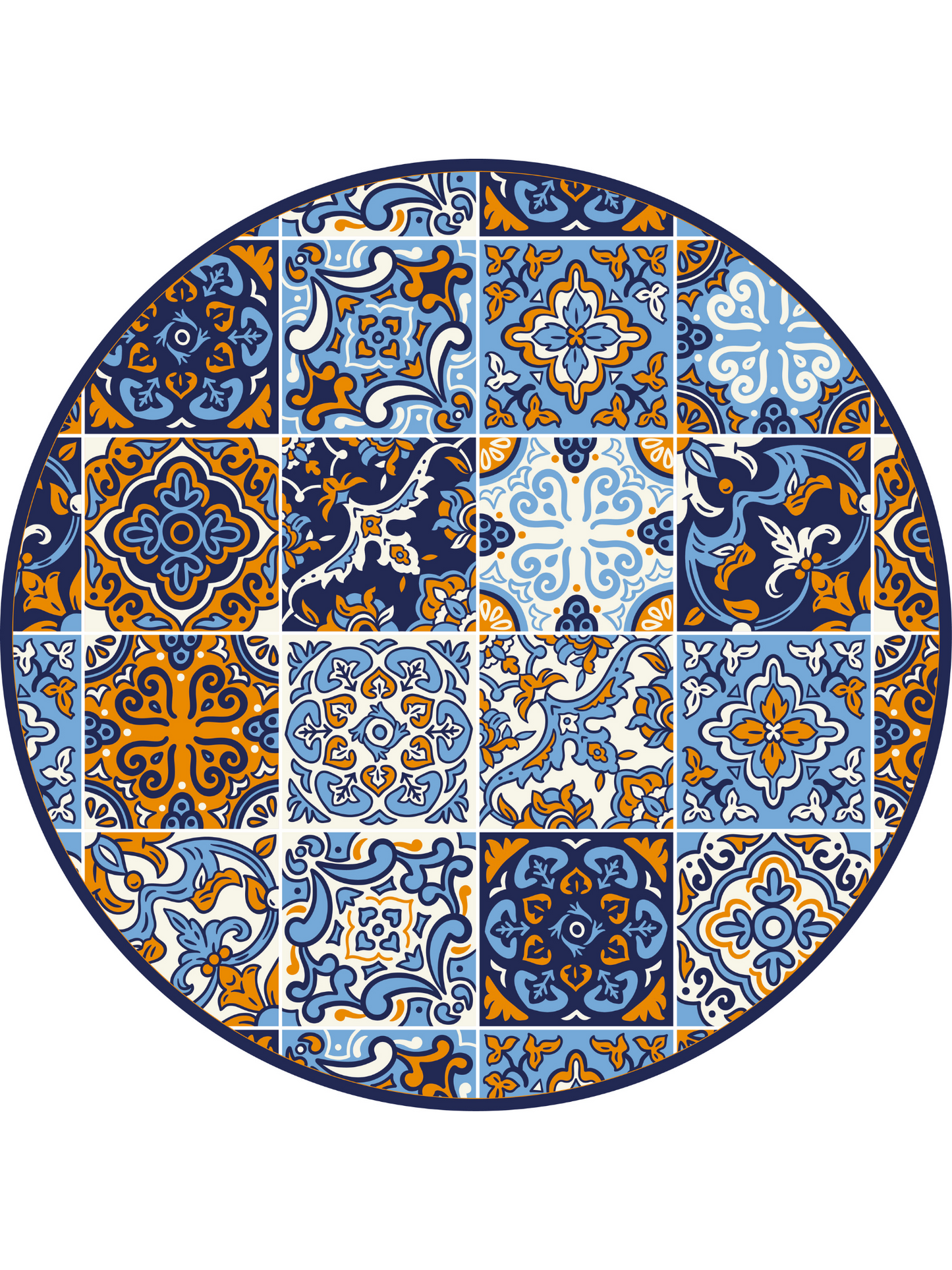 MR-MOSMEX: Mantel individual redondo PVC Mosaicos (set de 4)