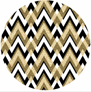 Mantel individual redondo PVC Triángulos dorados