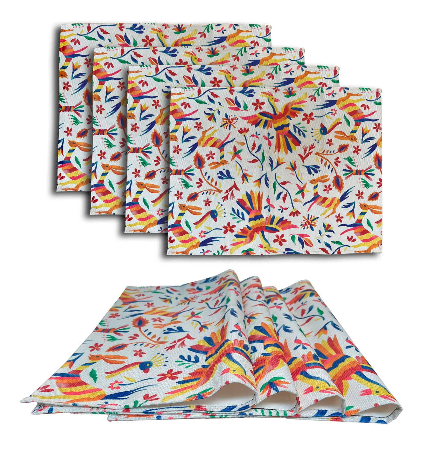 MRECT-PAJMEX: Mantel individual tela Mexicano color (set de 4)