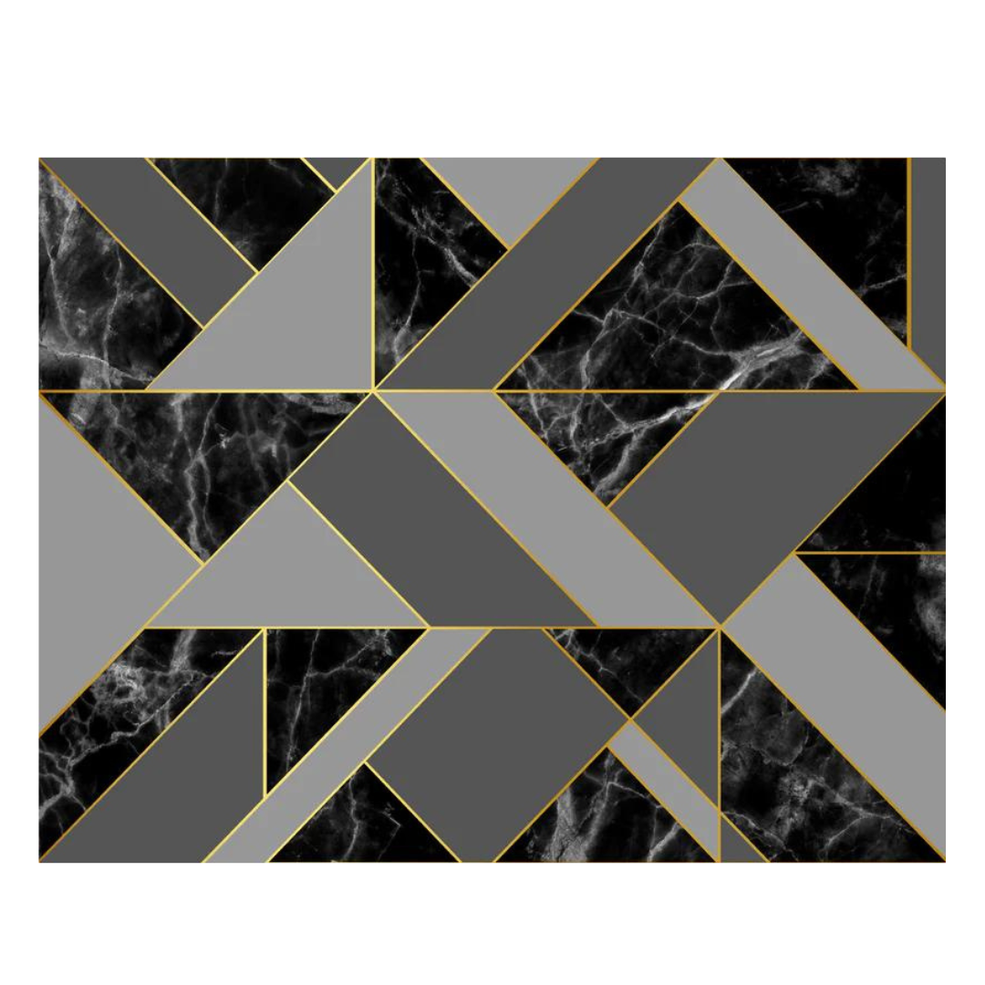 MREC-GEO Mantel Individual Rectangular PVC Geométrico negro