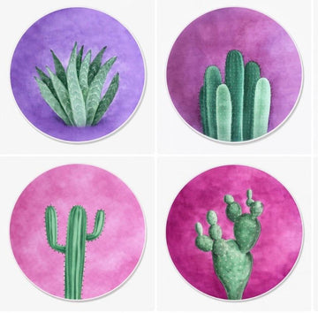 4IRV-CAC TEJIDO DE VINIL REDONDO set de 4 cactus (SET DE 4)