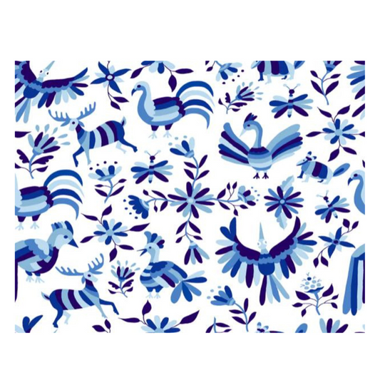 MREC-MEXA: Mantel individual rectangular PVC mexicano azul