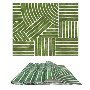 MRECT-VERDEATE: Mantel individual tela verde atelier (set de 4)