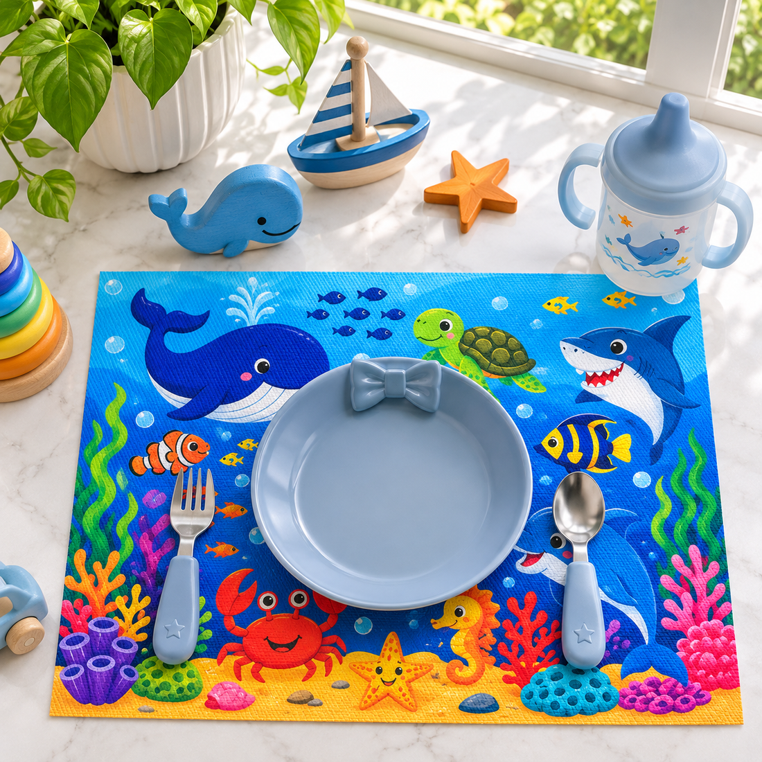 4IRECV-MAR TEJIDO DE VINIL RECTANGULAR INFANTIL Mar