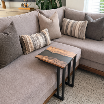 Mesa de grapa para sillón humo