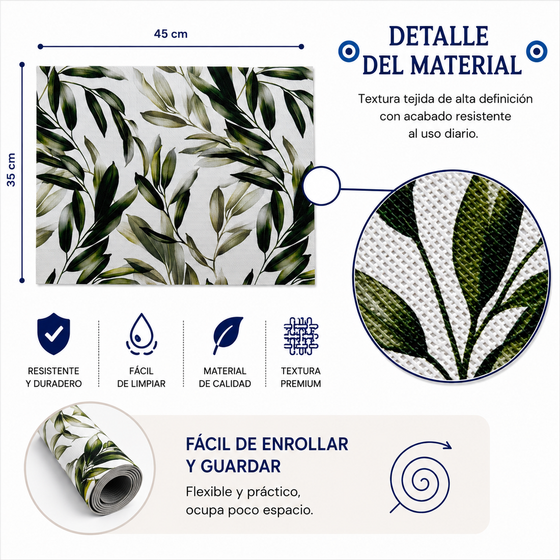IRECV-HOJAS TEJIDO DE VINIL RECTANGULAR Hojas