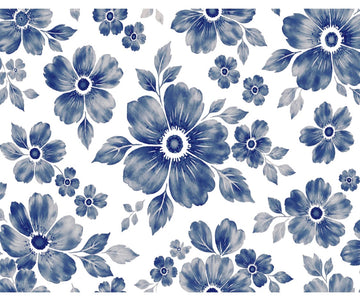 IRECV-FLOAZUL TEJIDO DE VINIL RECTANGULAR Floreado azul
