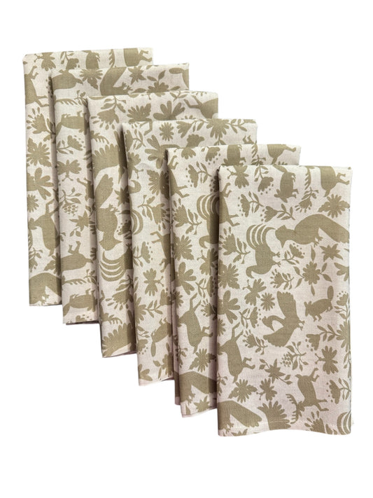 set de 6 servilletas mexicano olivo 6SN-MEXOLI
