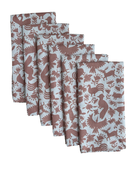 set de 6 servilletas mexicano terracota 6SN-MEXTERR