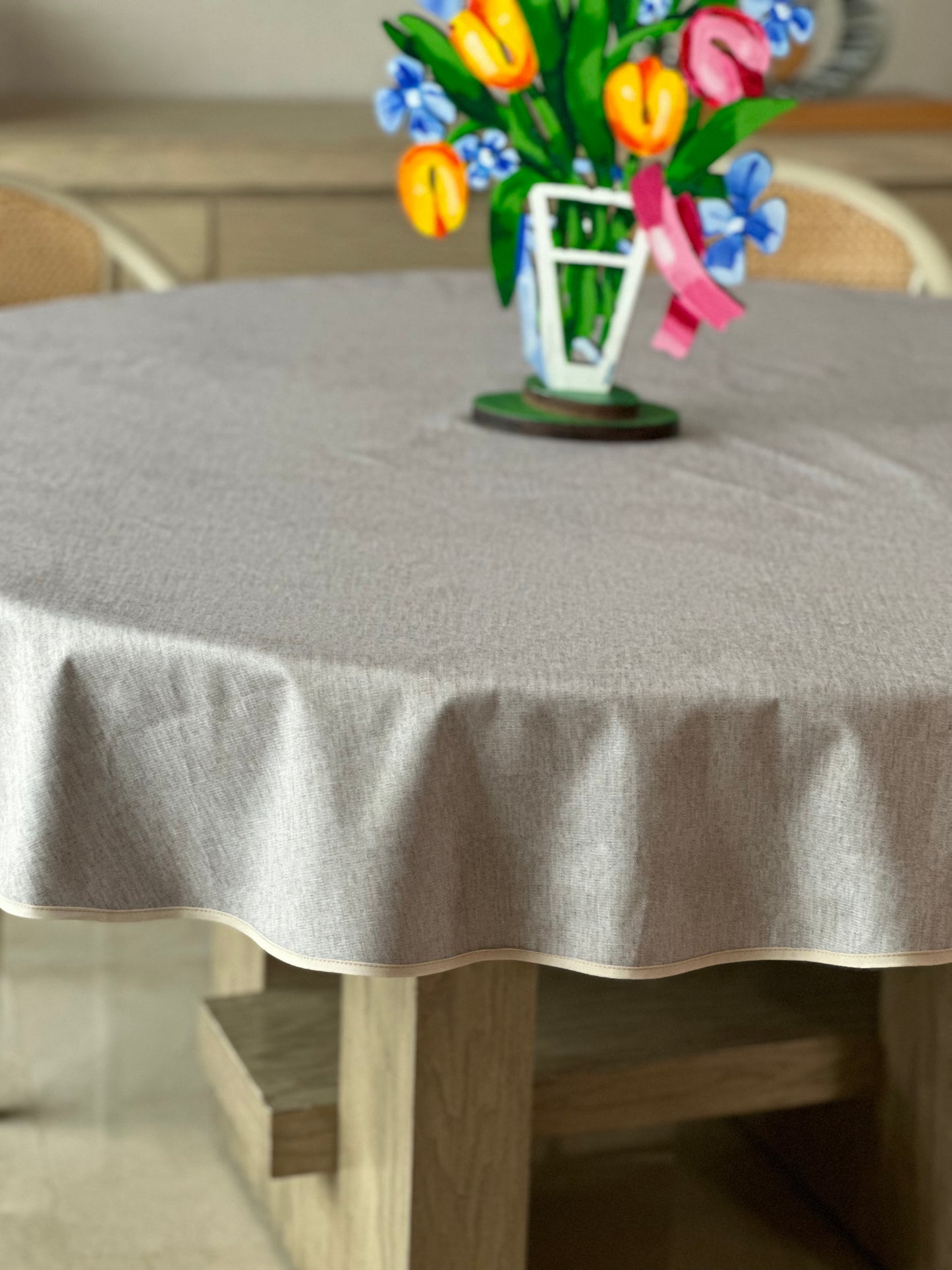 MREXT-BEIGE: Mantel redondo BEIGE