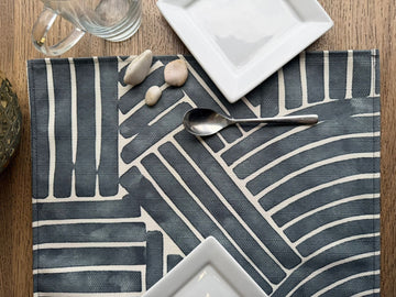 MRECT-GRISATE: Mantel individual tela gris atelier (set de 4)