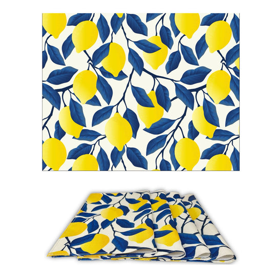 MRECT-LIM: Mantel individual tela Limones (set de 4)