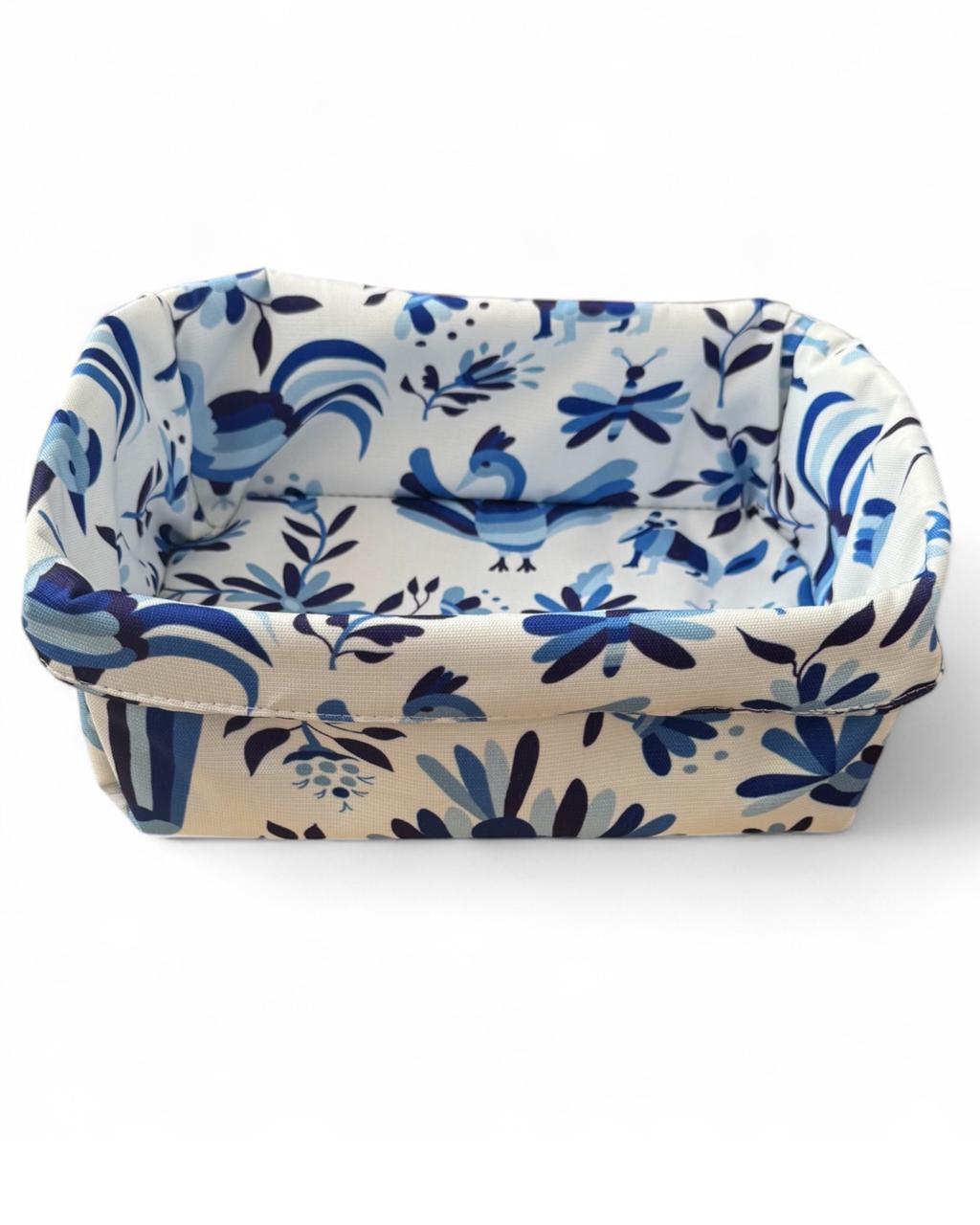 Canasta rectangular mexicano azul