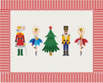 MRECT-FIESTANAV Individual de tela fiesta navidad (Sets de 4)