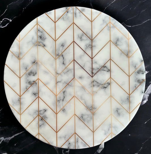 LS-MBLANCO  Lazy Susan MARMOL BLANCO  Tamaño 48cm diámetro