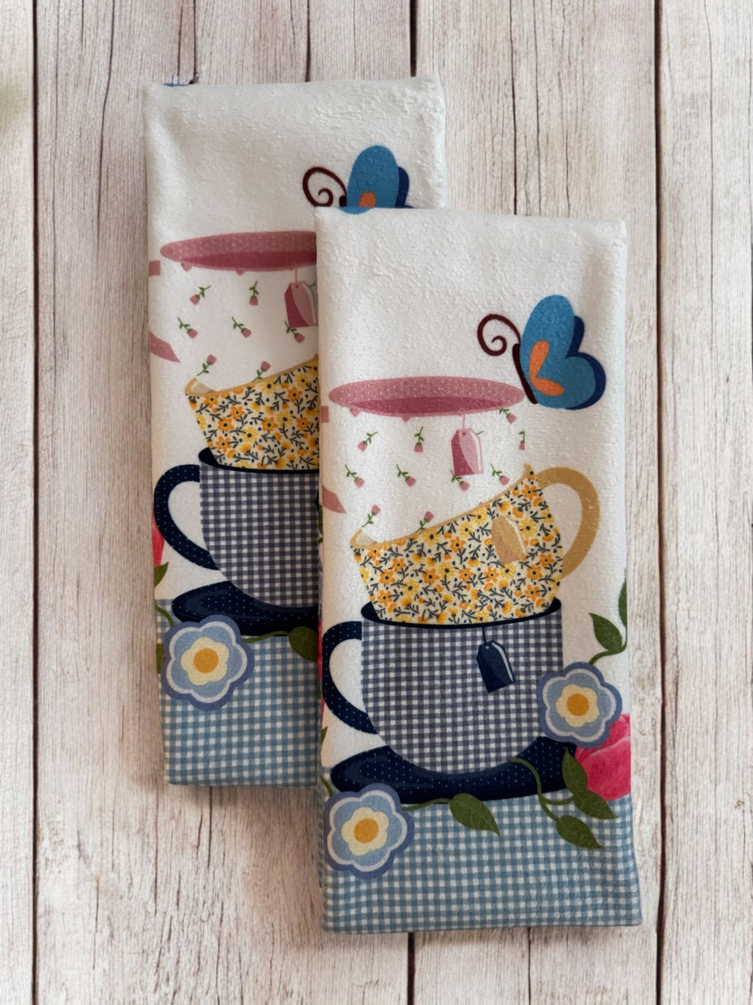 2TC-TAZAS Set de 2 toallas de cocina tazas