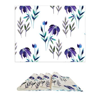MRECT-PRIMFLOR Individual de tela Primaveras Floral (set de 4)
