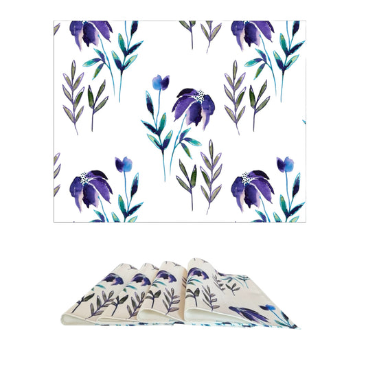MRECT-PRIMFLOR Individual de tela Primaveras Floral (set de 4)