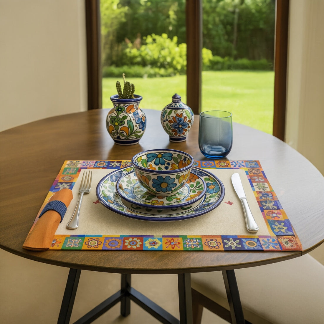 MRECT-AZULEJOS Mantel individual tela azulejos ( set de 4)