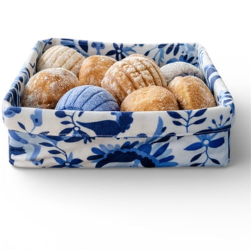 Canasta rectangular mexicano azul