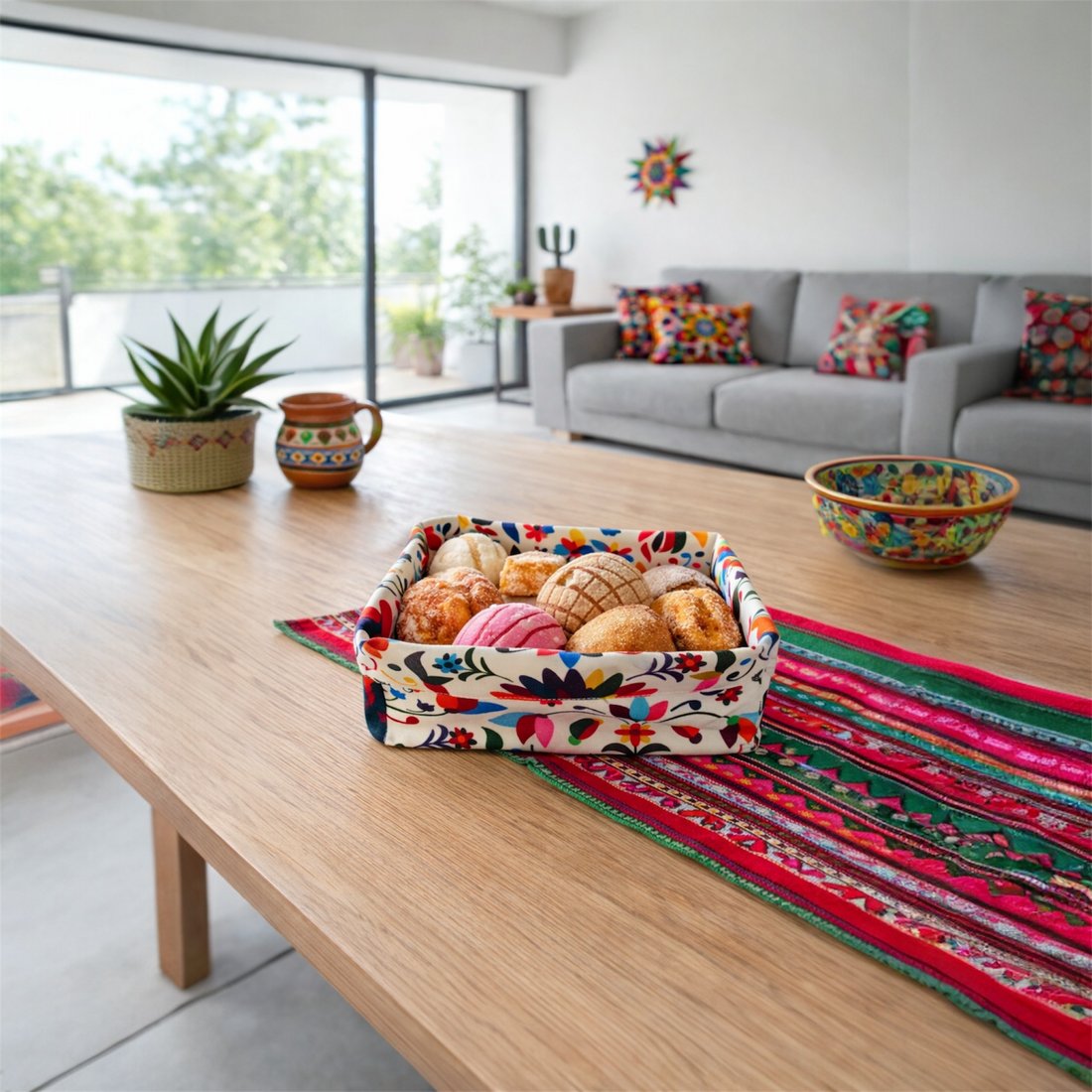 Canasta rectangular mexicano color