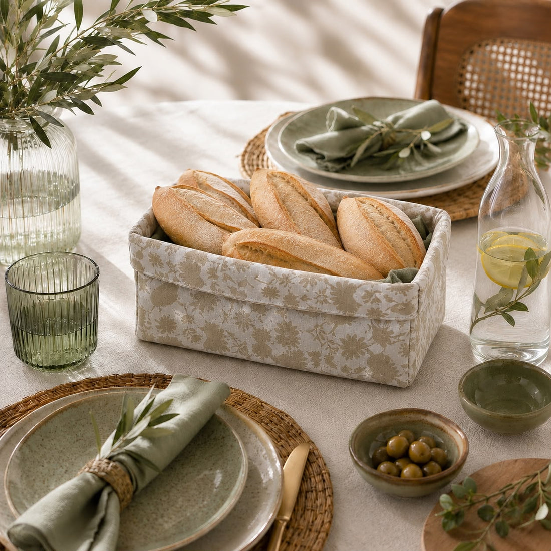 Canasta rectangular mexicano olivo