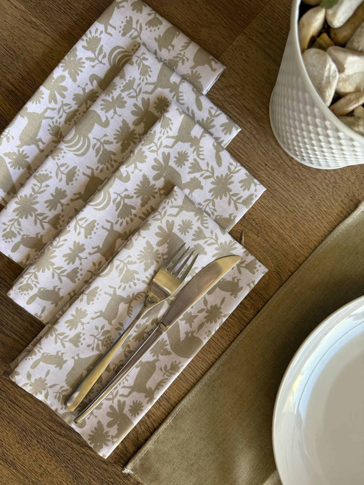 set de 6 servilletas mexicano olivo 6SN-MEXOLI
