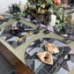 MREC-GEO Mantel Individual Rectangular PVC Geométrico negro