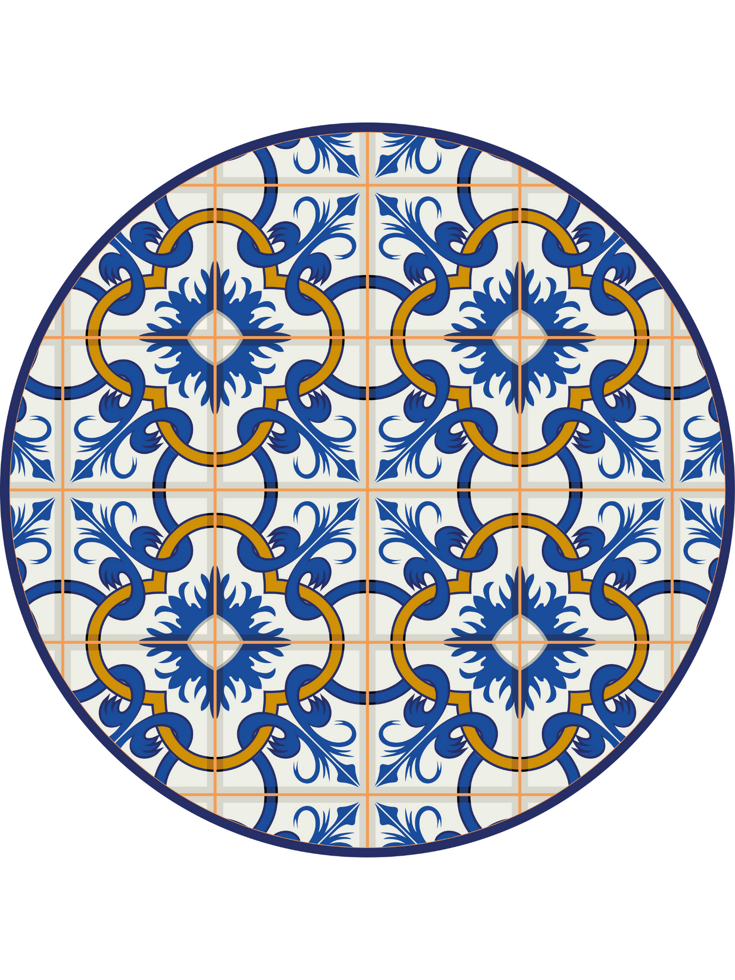 MR-MOSMEX: Mantel individual redondo PVC Mosaicos (set de 4)