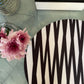 4FRI-set negro Funda redonda rayas negras (set de 4)