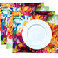 MRECT-FLOR: Mantel individual tela Flores (set de 4)
