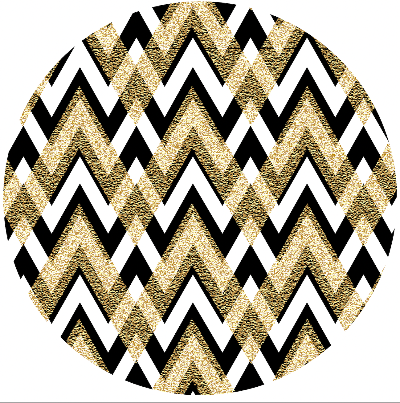 Mantel individual redondo PVC Triángulos dorados