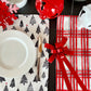 MANTEL Individual rectangular tela arboles negros (SET DE 6)