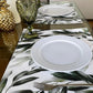 MREC-HOJAS: Mantel Individual rectangular PVC Hojas verdes