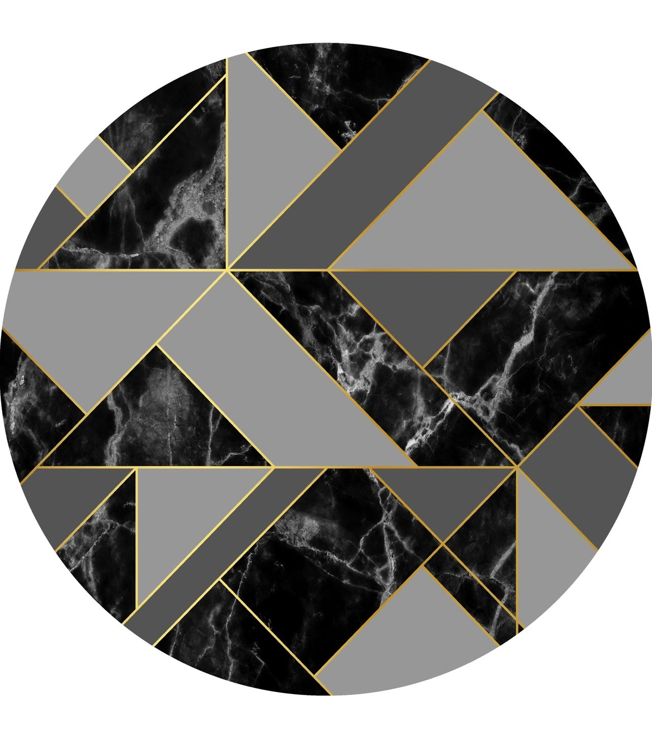 MR-GEONEGRO: Mantel individual redondo PVC Geométrico negro