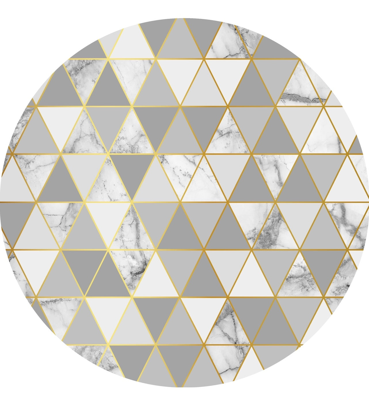MR-GEOGRIS: Mantel individual redondo PVC Geométrico gris