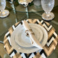 Mantel individual redondo PVC Triángulos dorados