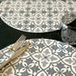 MR-MOS: Mantel individual redondo PVC Mosaicos gris