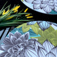MR-FLOCYV: Mantel individual redondo PVC Flores cafe y verde