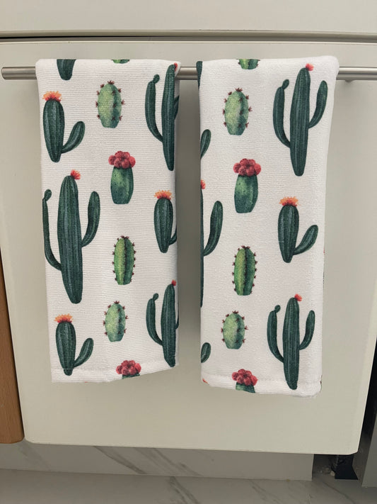 2TC-CACTUS Set de 2 toallas de cocina y baño