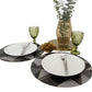 MR-GEONEGRO: Mantel individual redondo PVC Geométrico negro