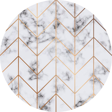 MR-MBLANCO Individual redondo PVC  marmol blanco