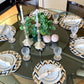 Mantel individual redondo PVC Triángulos dorados