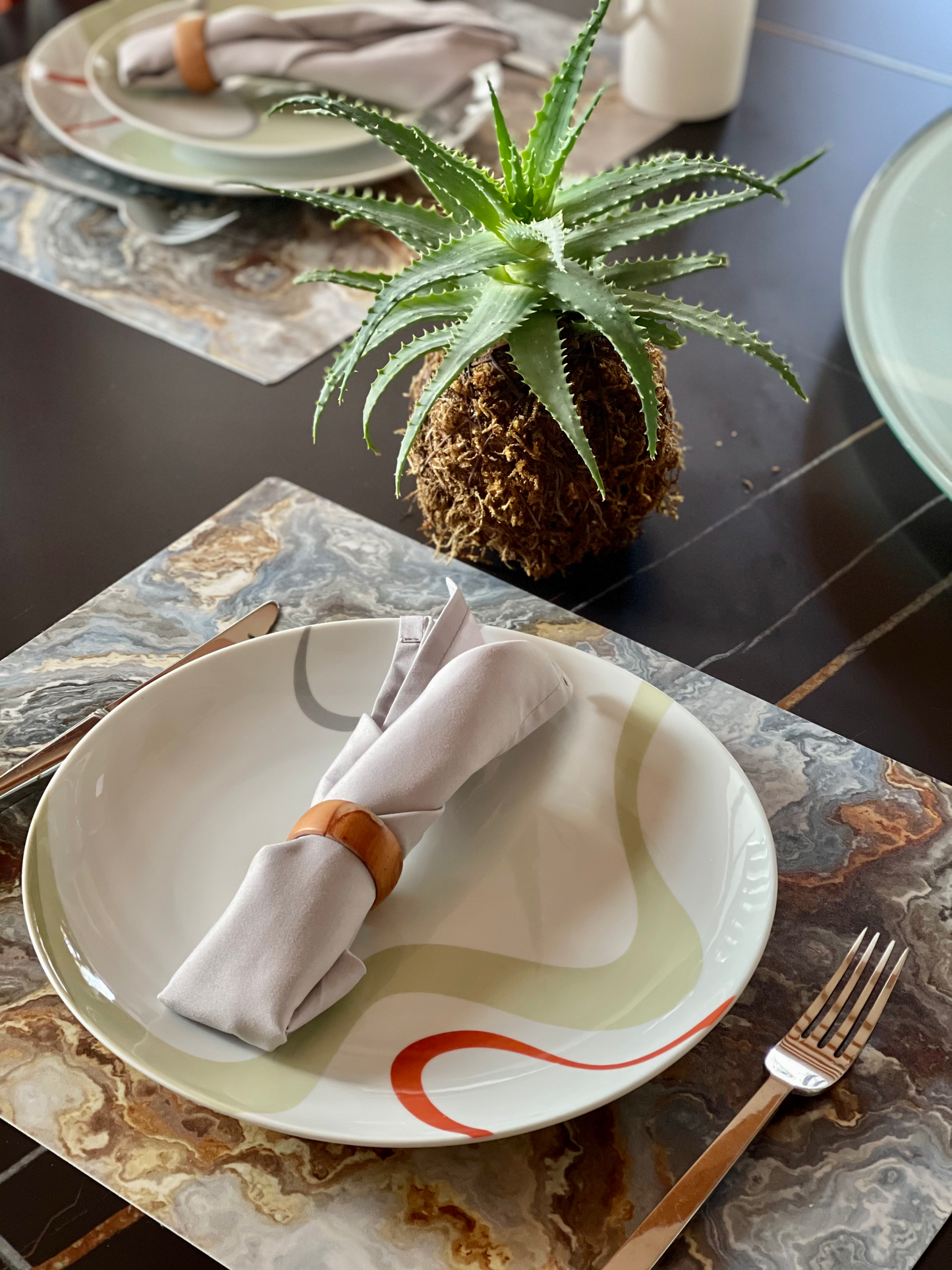 MREC-MCAFE: Mantel individual rectangular PVC Mármol Cafe