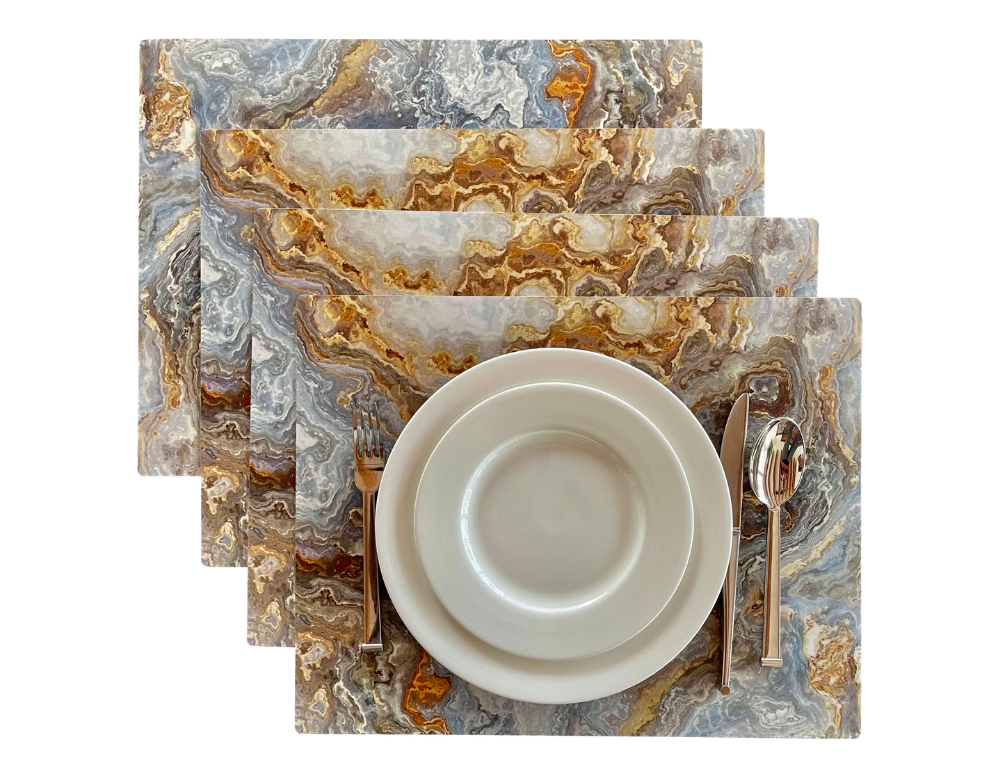 MREC-MCAFE: Mantel individual rectangular PVC Mármol Cafe